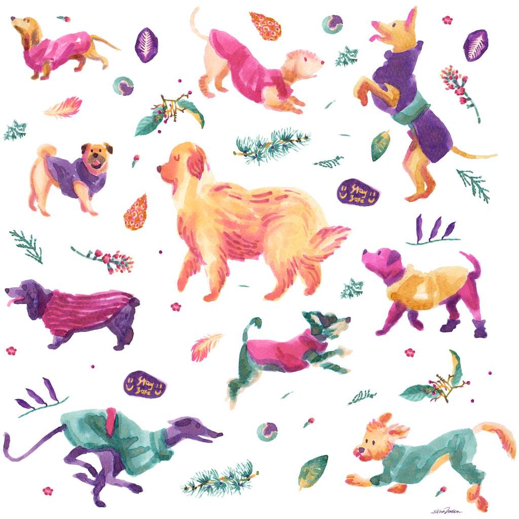 Winter Dogs Greeting Card