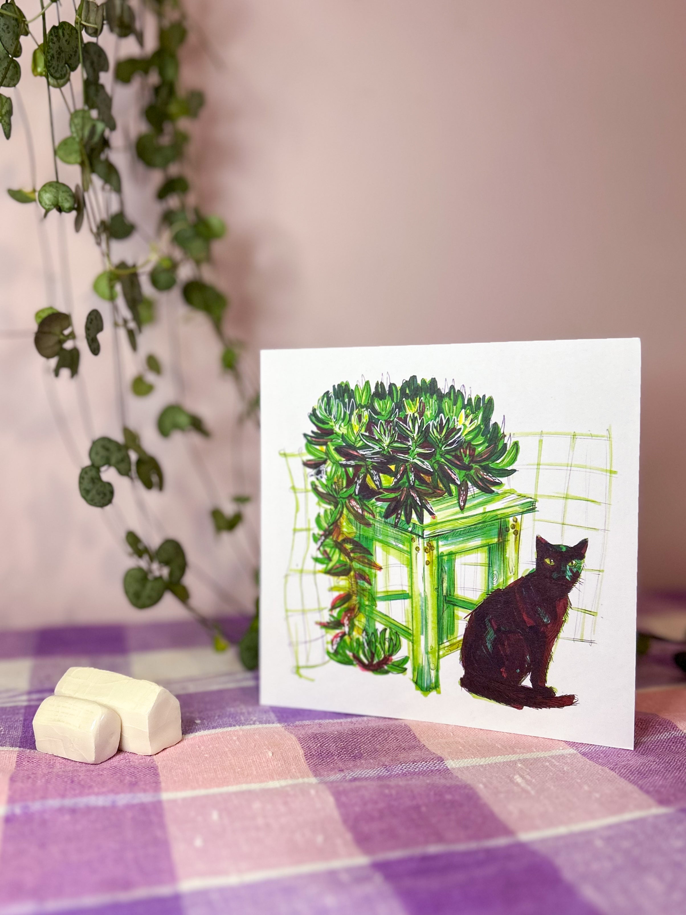 Black Cat Greeting Card