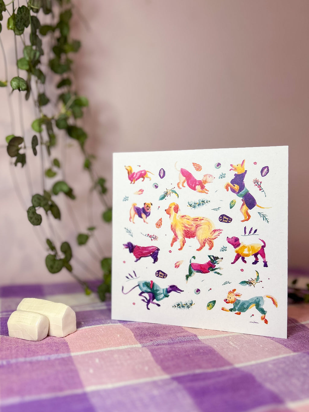 Winter Dogs Greeting Card