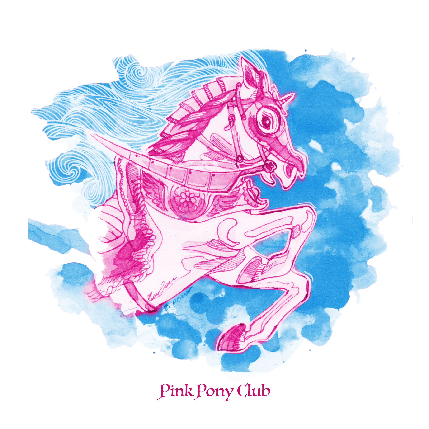 Pink Pony Club Greeting Card